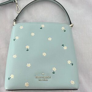 Kate Spade Light Blue Floral Shoulder Bag